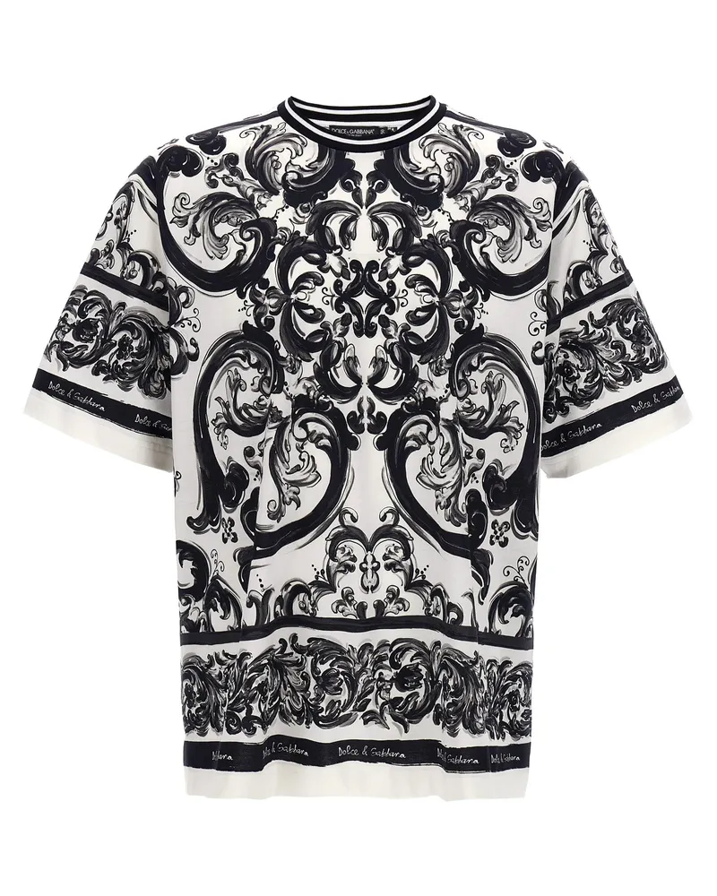 Dolce & Gabbana Maiolica' Print T -Shirt White