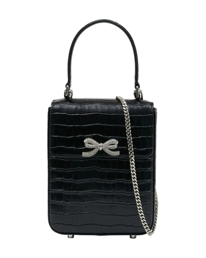 Self-Portrait Strukturierte Minitasche  Leder Schwarz Schwarz