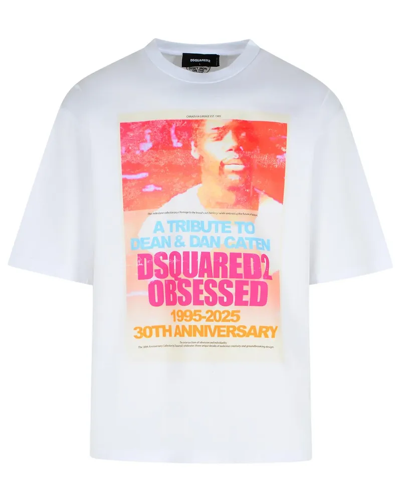 Dsquared2 weißes Baumwoll -T -Shirt White