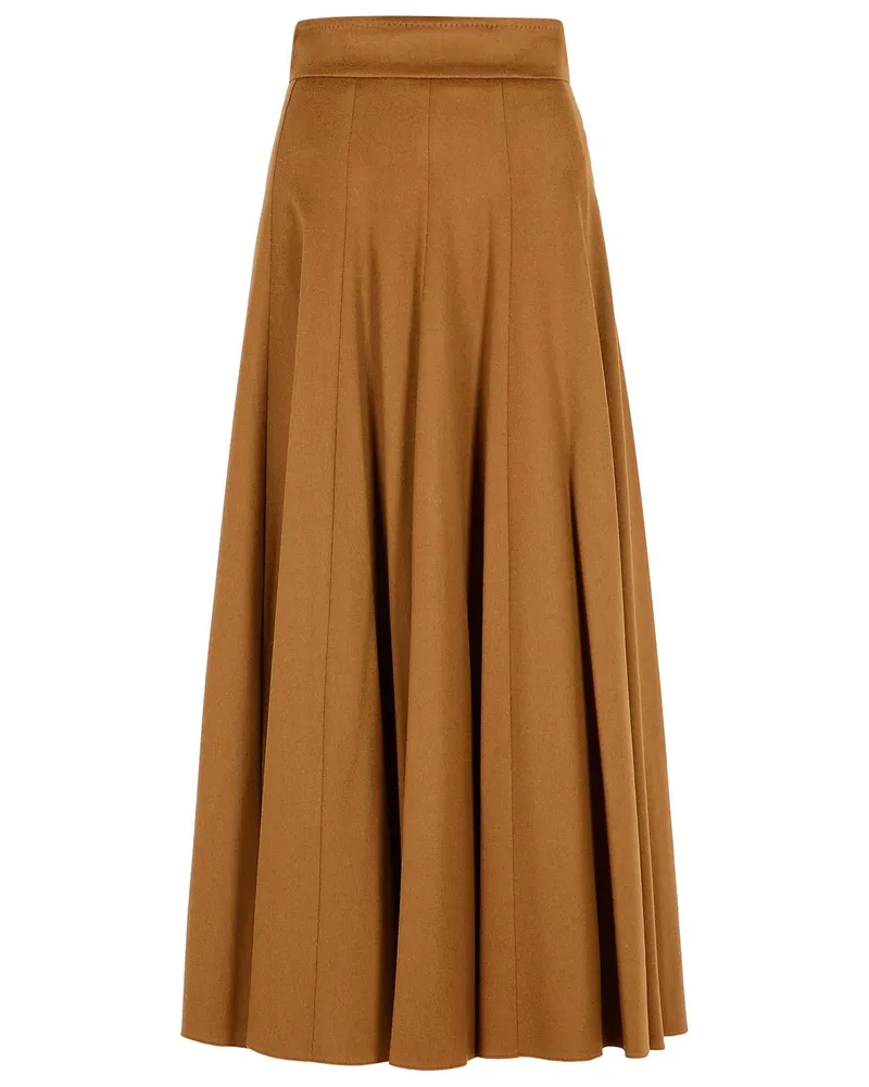Max Mara eine Linie 'Sagra' Camel Lear -Rock Brown