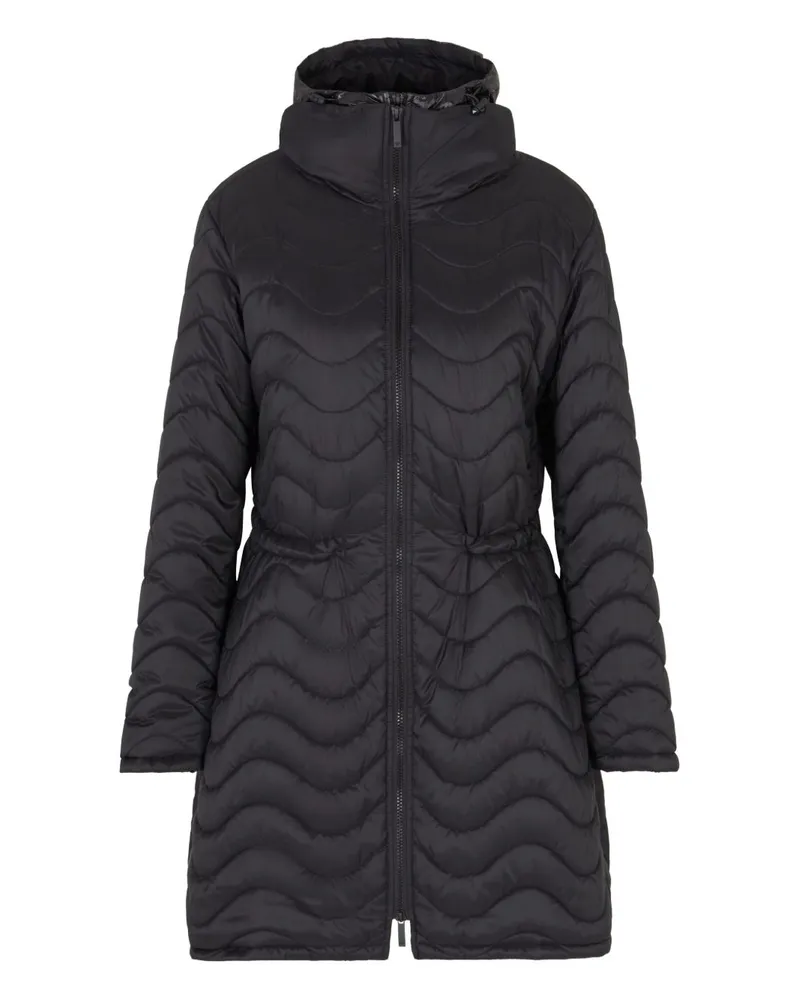 Emporio Armani Nylon Midi Down Jacke Black