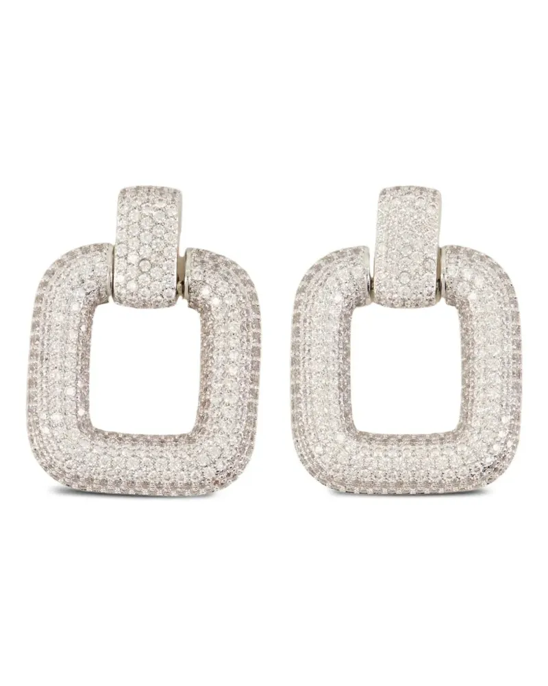 Self-Portrait Quadratische Selbstporträt-Ohrringe mit Kristallen Crystal