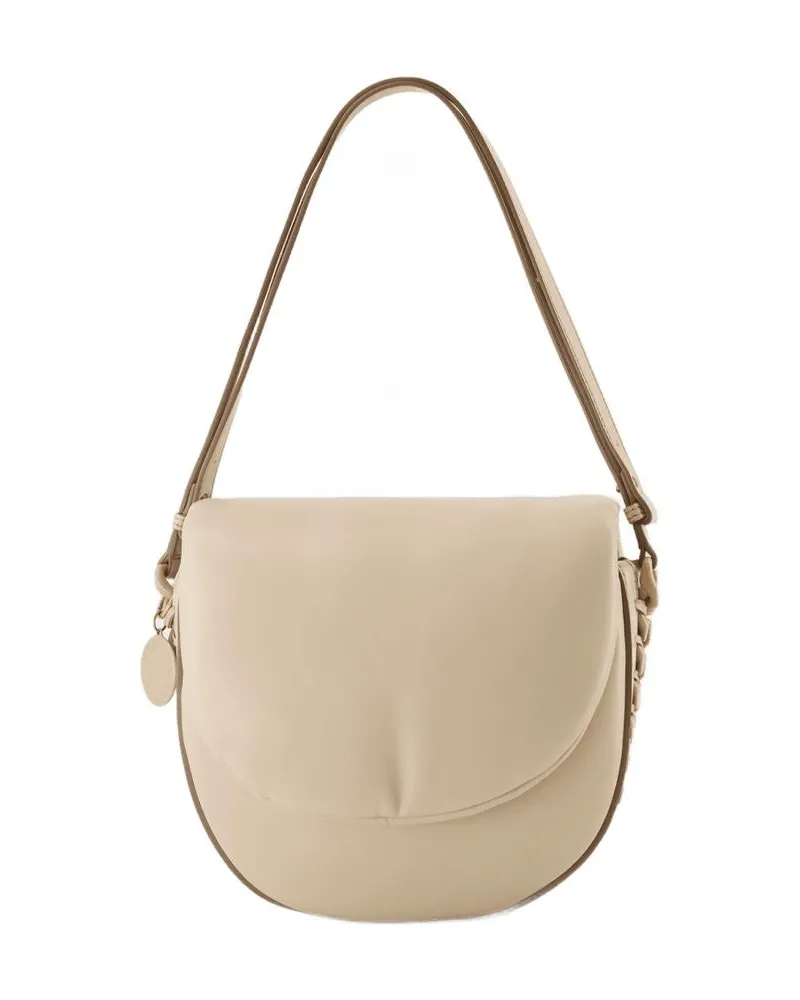 Stella McCartney M Flap Puffy Alter Matte Tasche Stella Mc Cartney Vegan Leder Beige Beige