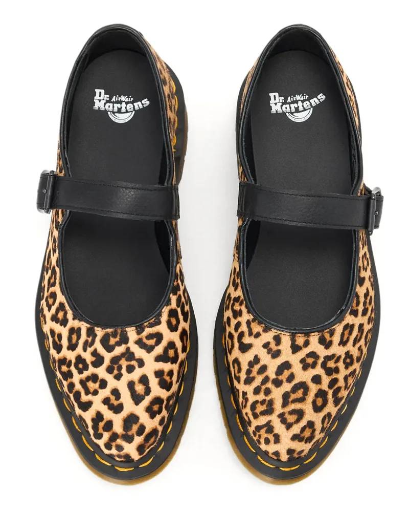 Dr.Martens Dr. Martens Ballerine Mary Jane Elphie Light Tan Mini Leopard Brown