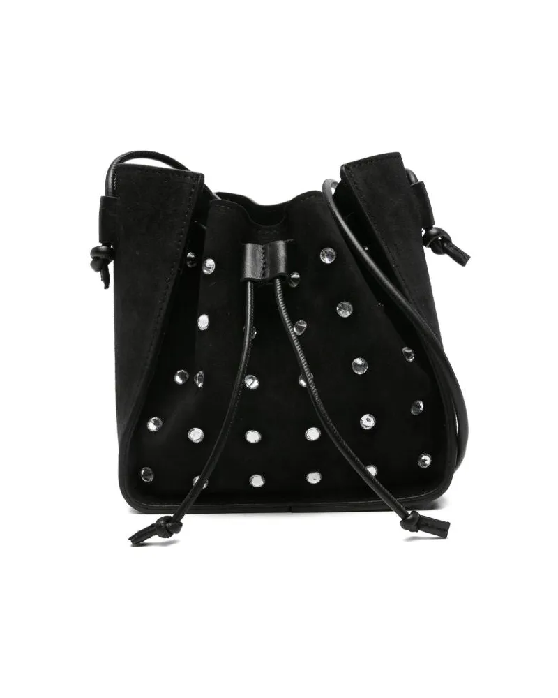 forte_forte Wildleder Leder kleiner Eimerbeutel Black