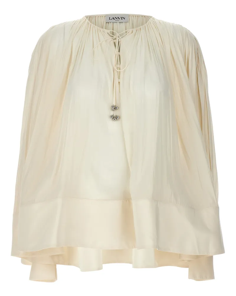Lanvin breite Bluse Weiß