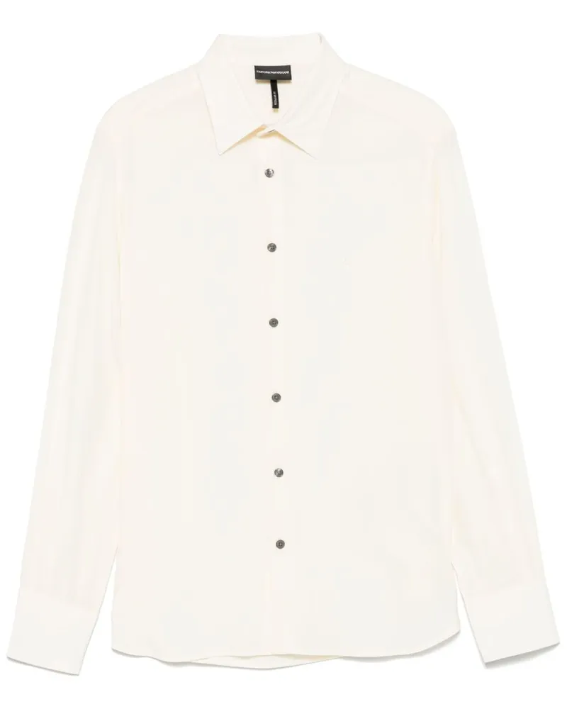 Emporio Armani gestreiftes Hemd Cream
