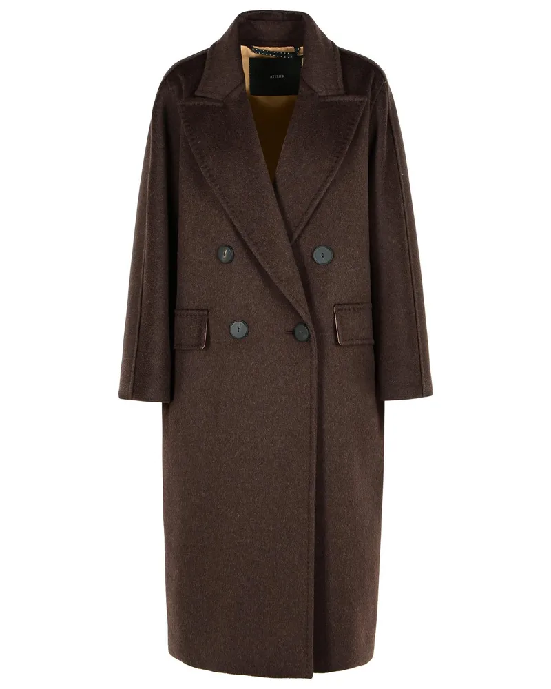 Max Mara Herrenmantel aus Cachemire, Alpaka und brauner Wolle Brown