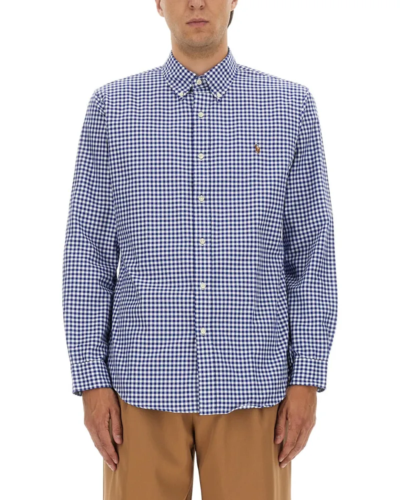 Ralph Lauren Oxford Custom" Hemd Blue