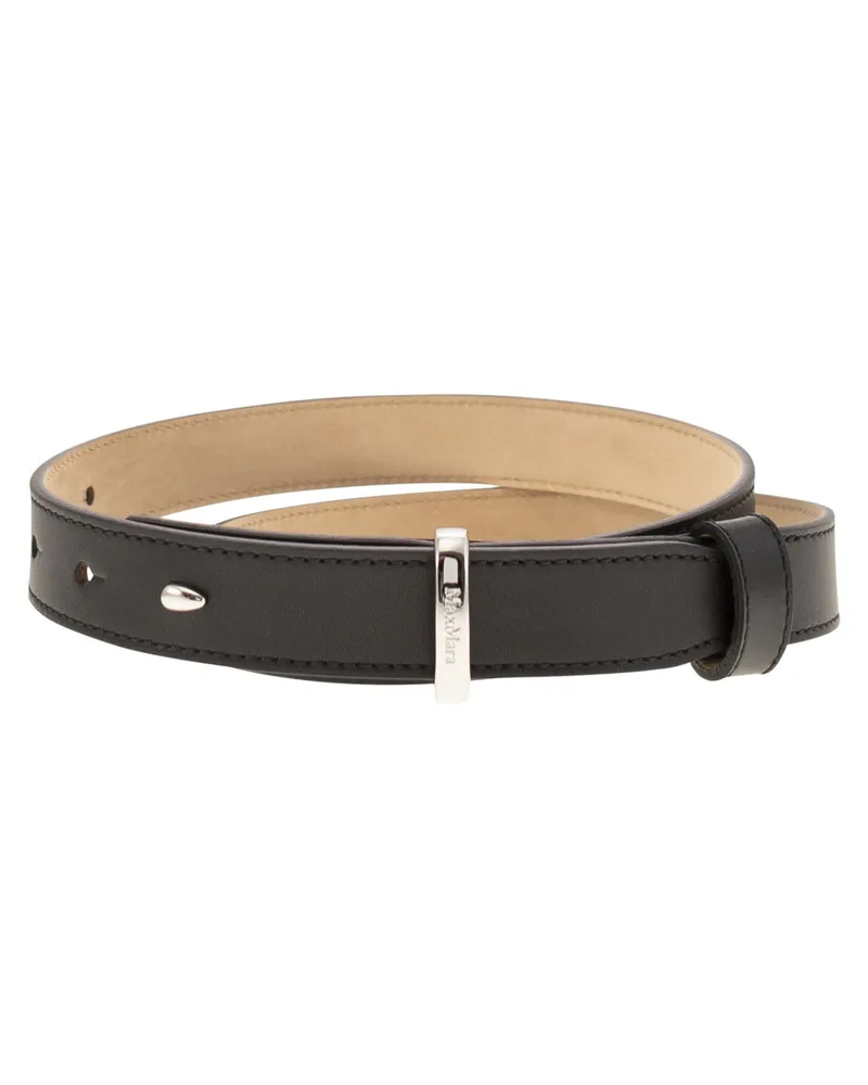 Max Mara Beltloop25 Ledergürtel Black