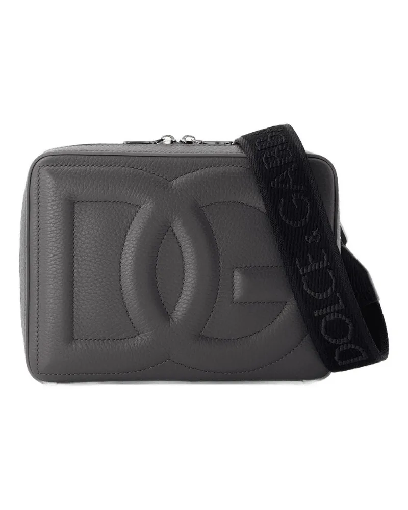 Dolce & Gabbana Landebahn Crossbody  Ledergrau Grau