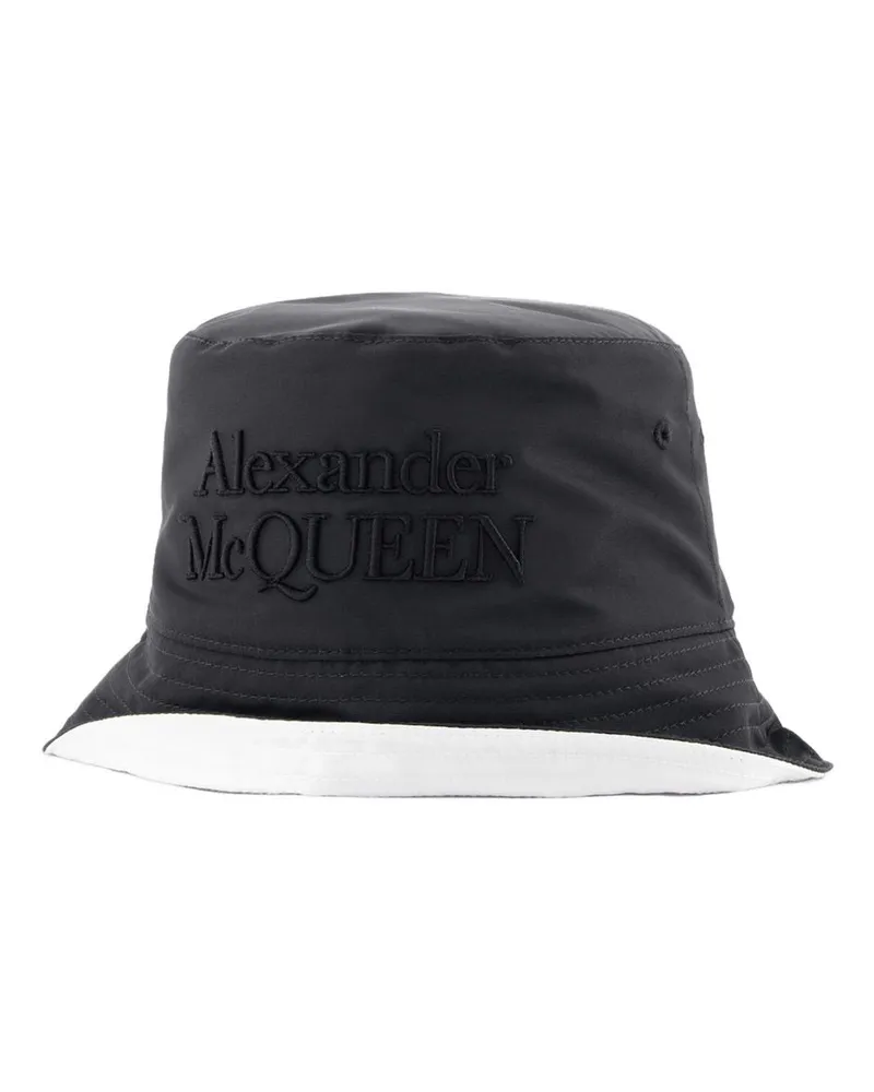 Alexander McQueen Niedriger Eimer Hut Alexander Mc Königin Polyester Schwarz/Weiß Black