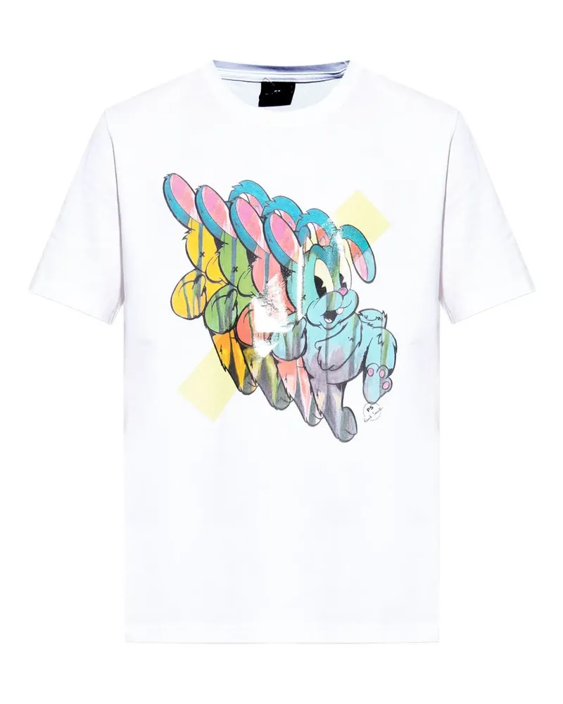Paul Smith PS von Paul Smith Bunny Wiederholen Sie Baumwoll -T -Shirt White