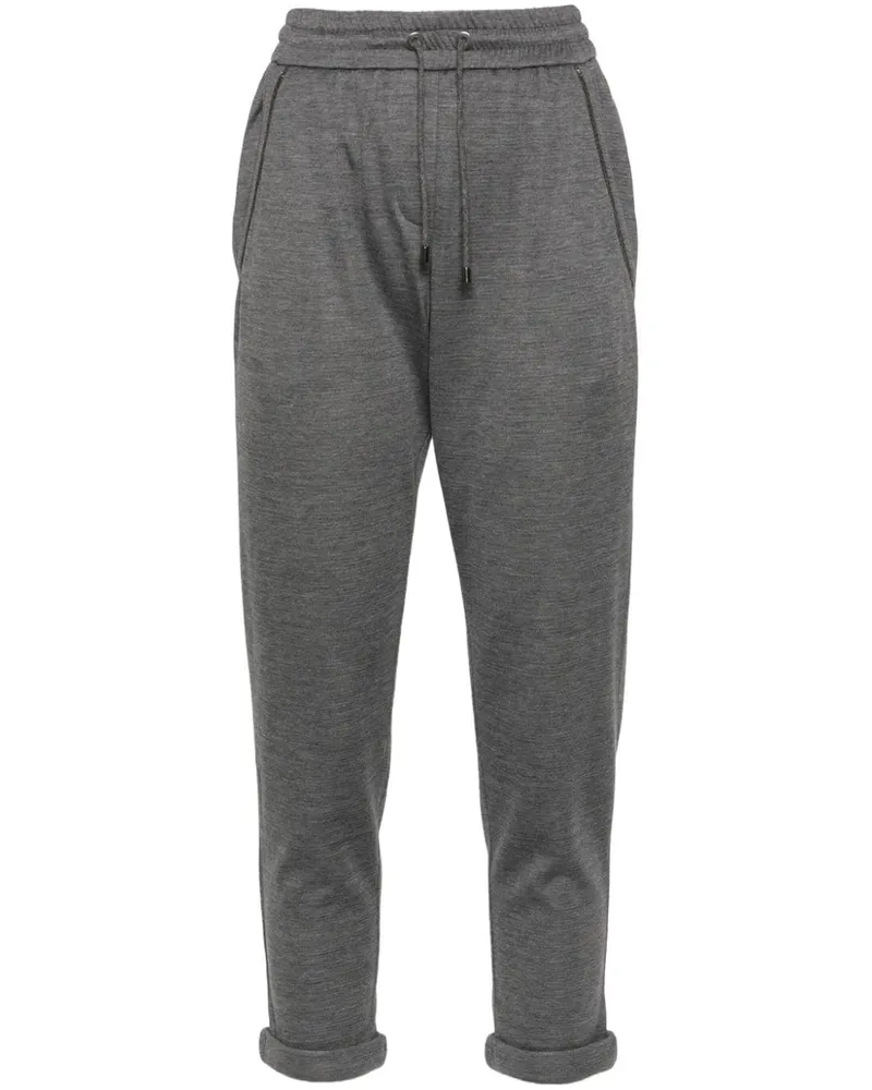 Brunello Cucinelli Baumwolle und Seidenmischhose Grey