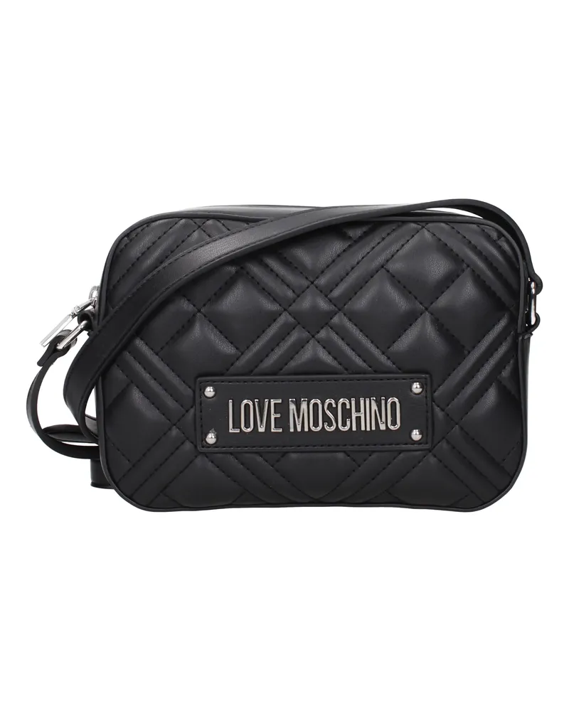 Moschino Damens Umhängetaschen Polyurethan Schwarz/Silber -