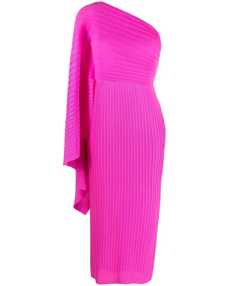 Solace London Trost London Lenna One Schulter Midi Kleid Fuchsia