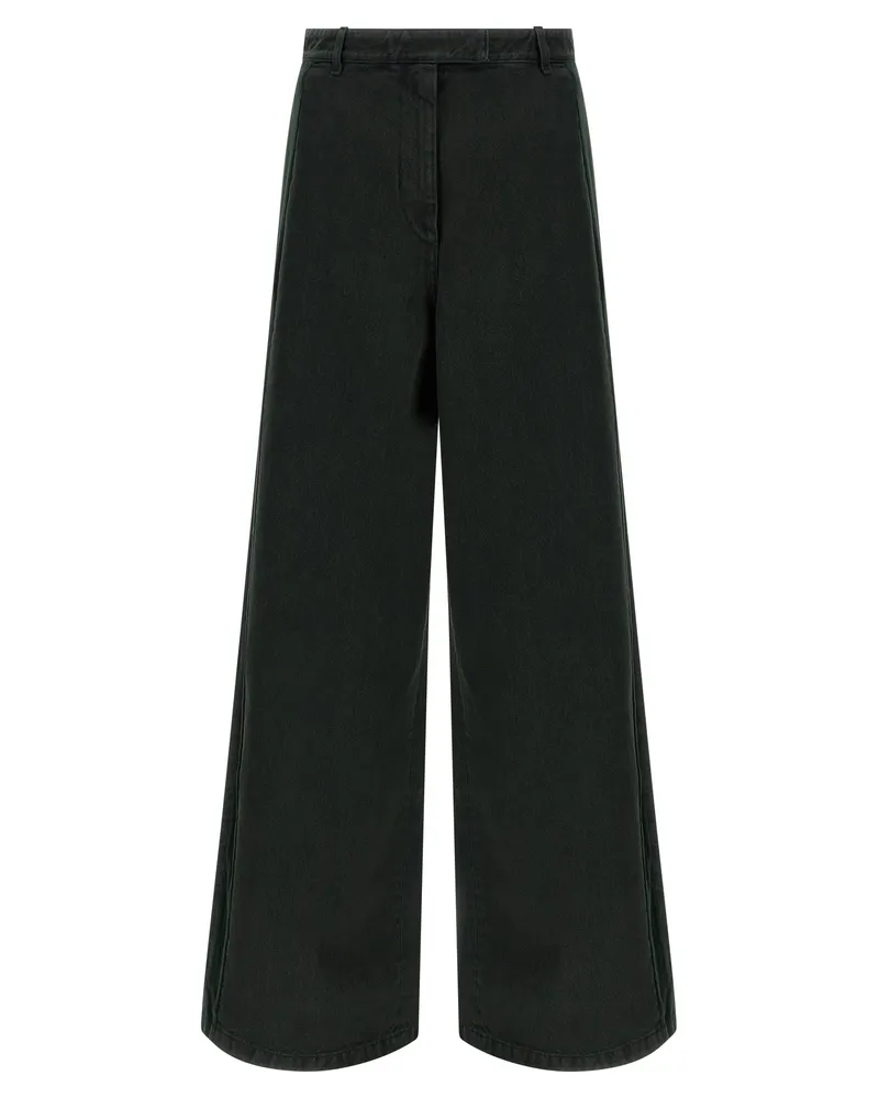 Dries van Noten Trocknen Van Note Velvet -Einsatzjeans Green