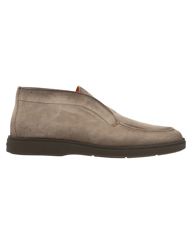 Santoni Wildleder Leder -Wüstenstiefel Beige