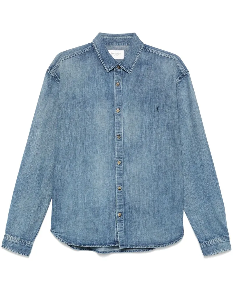 Saint Laurent Cassande Denim Shirt Clear