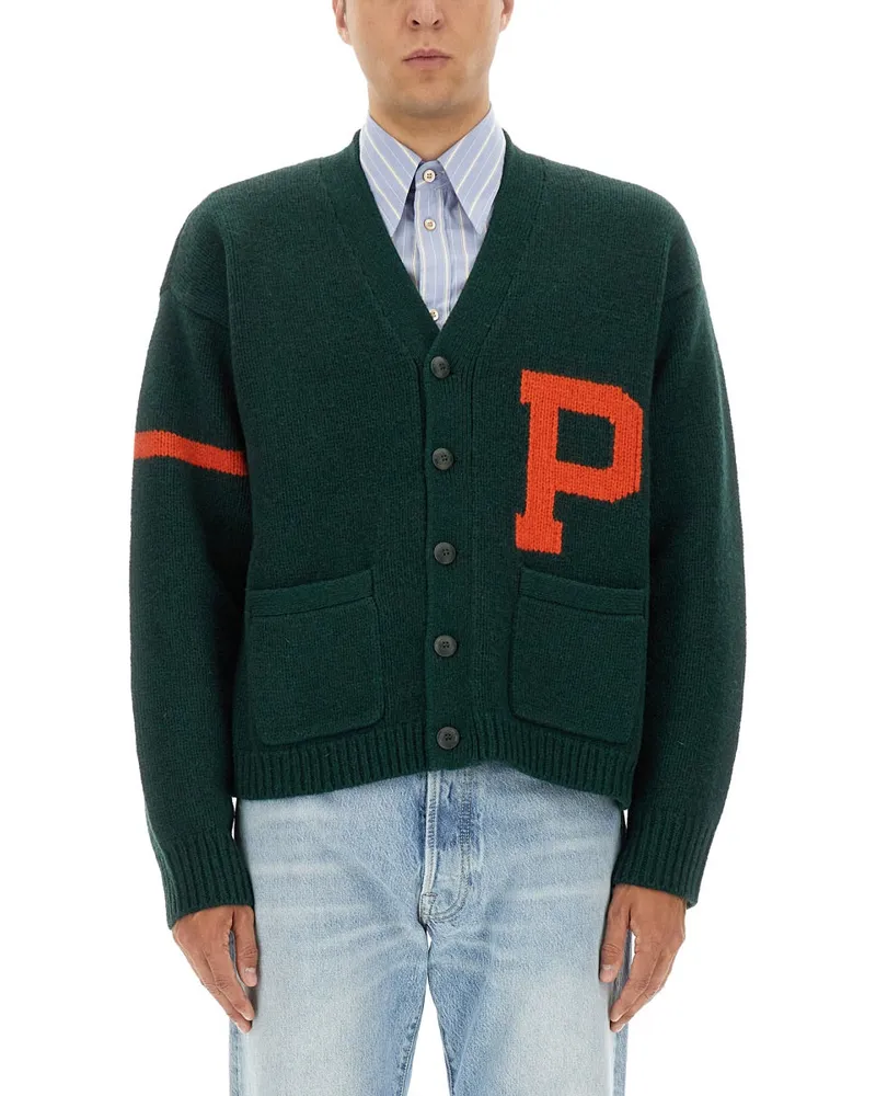 Ralph Lauren Cardigan mit Maxi -Brief Green