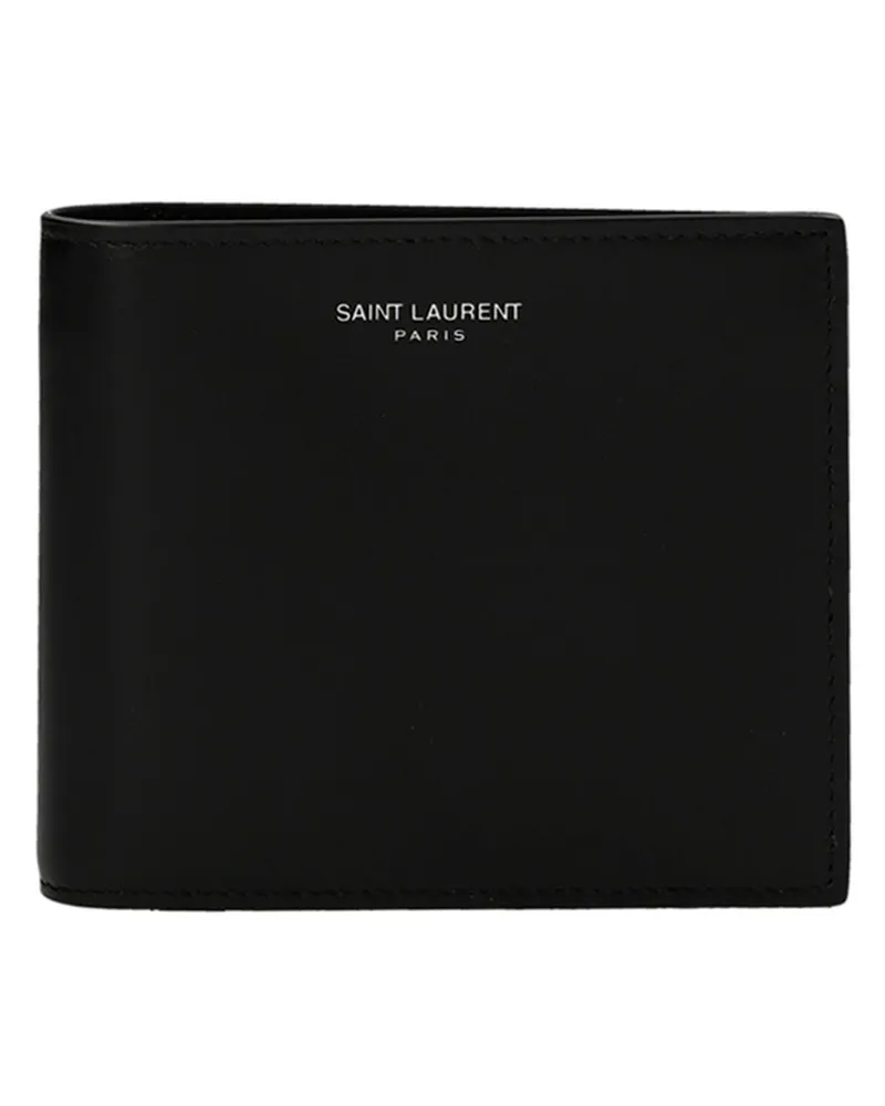 Saint Laurent Logo Brieftasche Schwarz