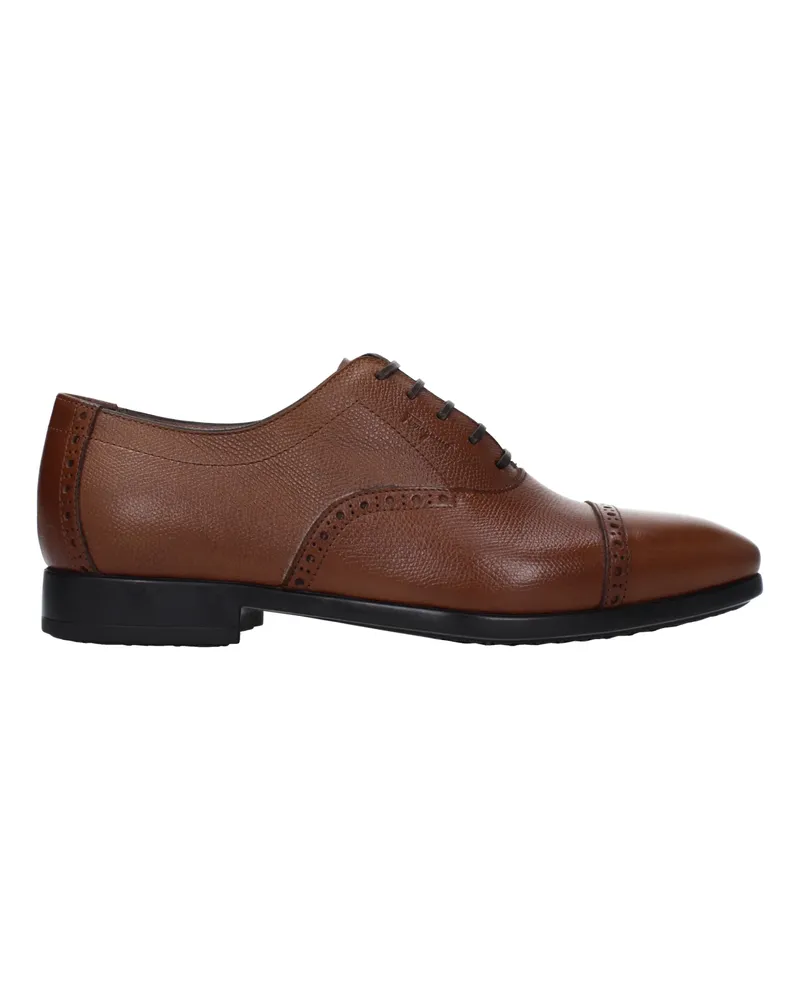 Ferragamo Derby Riley Herrens Leder Braun/Wurzel -