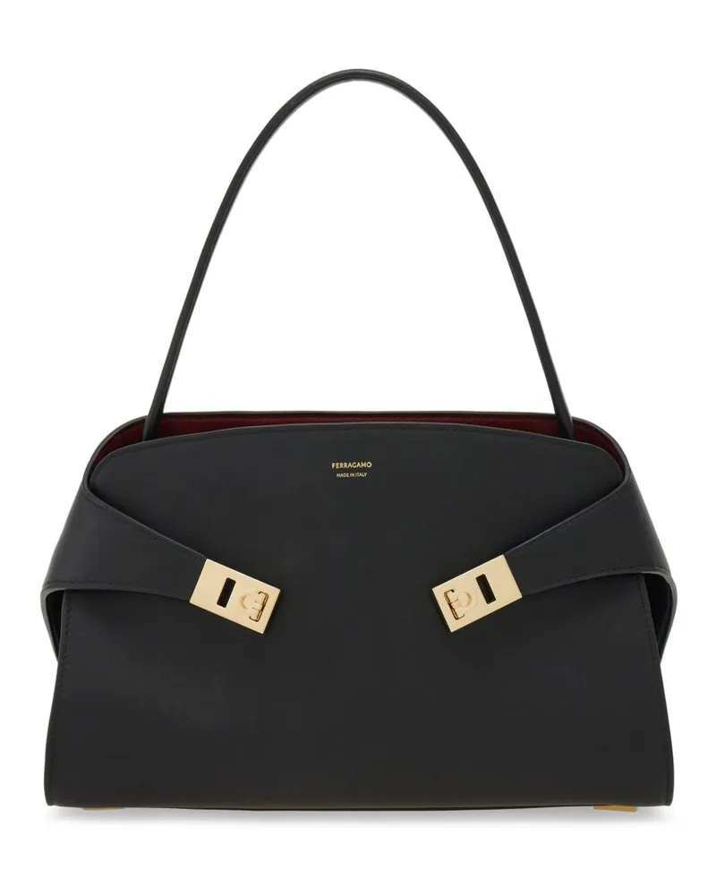 Ferragamo Hug Kleine Ledertasche Black