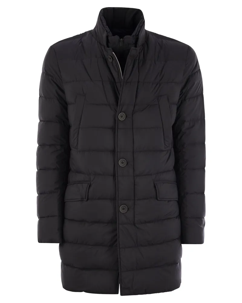Herno Long gepolsterter Mantel Black