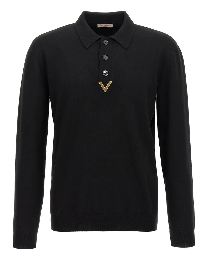 Valentino Garavani Polo Valentino 'V Detail Black