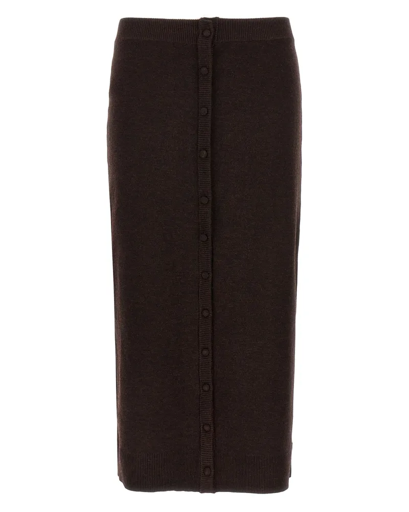Victoria Beckham Bottoni' Midi -Rock Brown