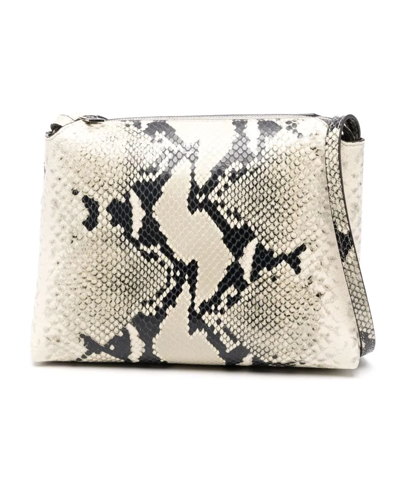 KHAITE Lina Mittelgroße Leder-Umhängetasche Beige