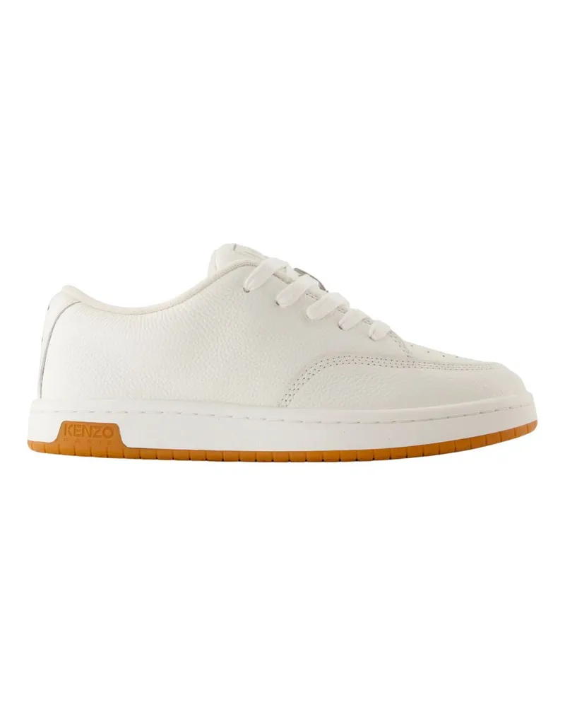 Kenzo Kuppel niedrige Top -Turnschuhe  Leder Weiß White