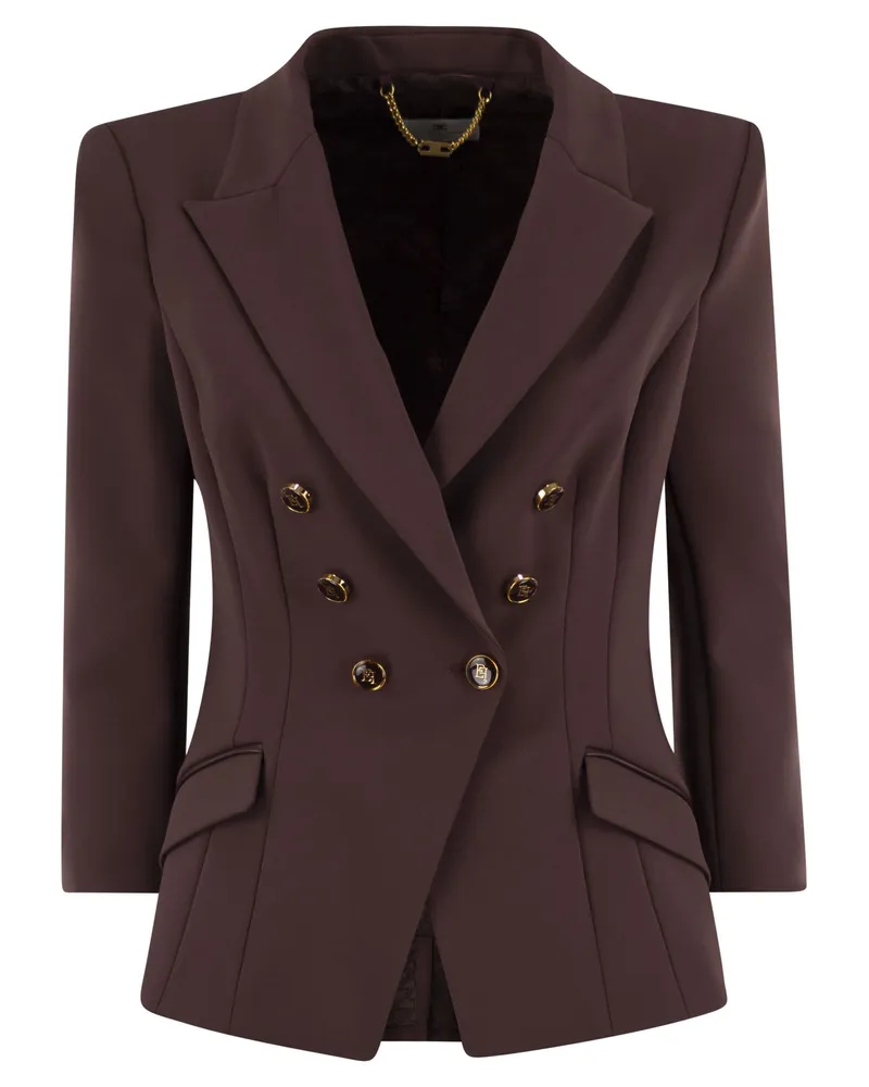 Elisabetta Franchi Double Crepe Blazer Bordeaux