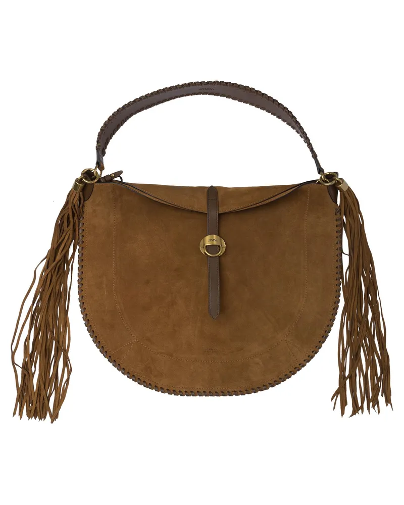 Isabel Marant Oskan Hobo Folk“ mittelgroße Umhängetasche Brown