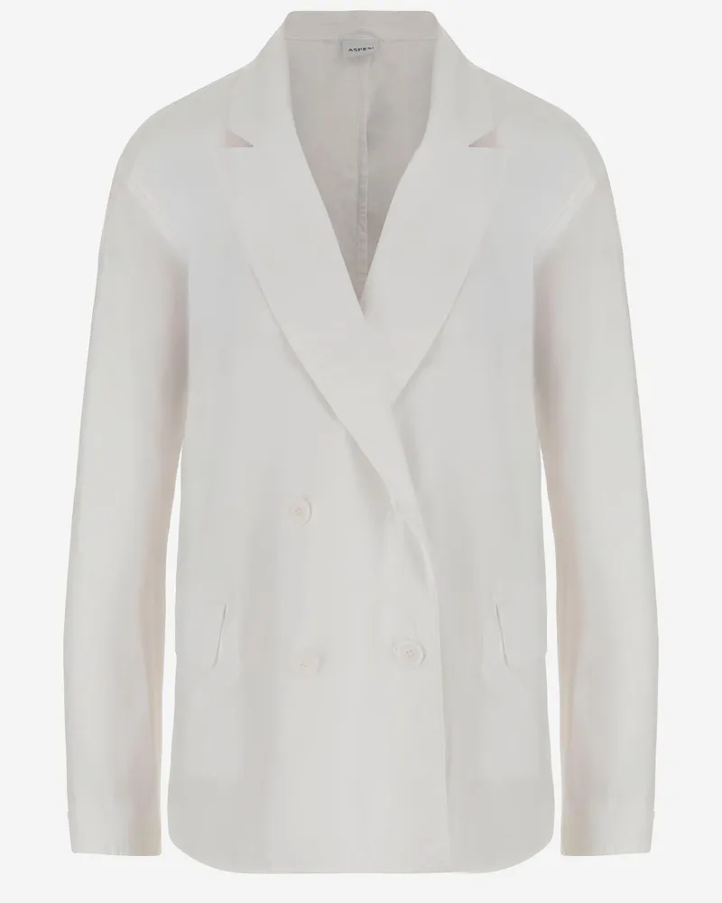 ASPESI Doppelbrust -Baumwolljacke White