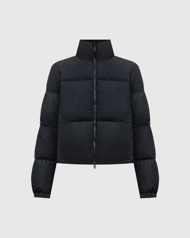 Woolrich bedruckte Wolljacke Black