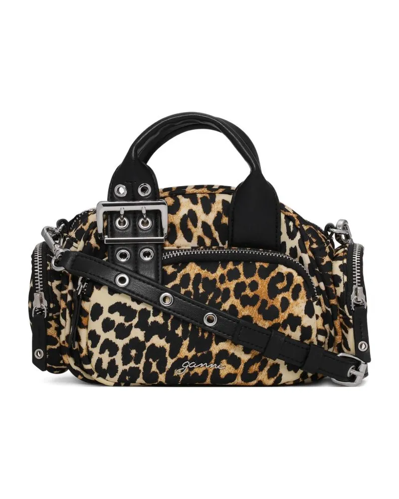 Ganni Nylon kleiner Reisetasche Brown