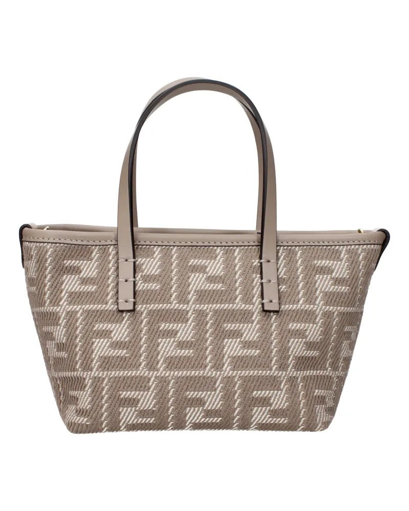 Fendi Damens Handtaschen aus Stoff in Grau/Taupe -
