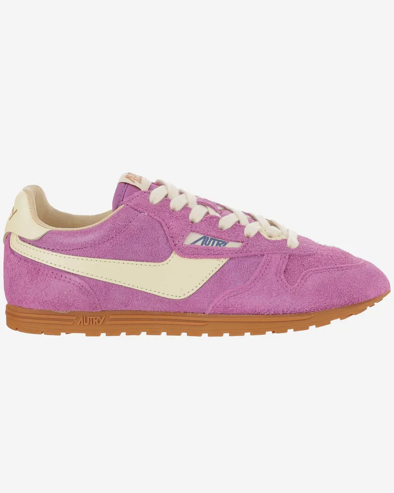 AUTRY Windspin Leder -Turnschuhe Purple