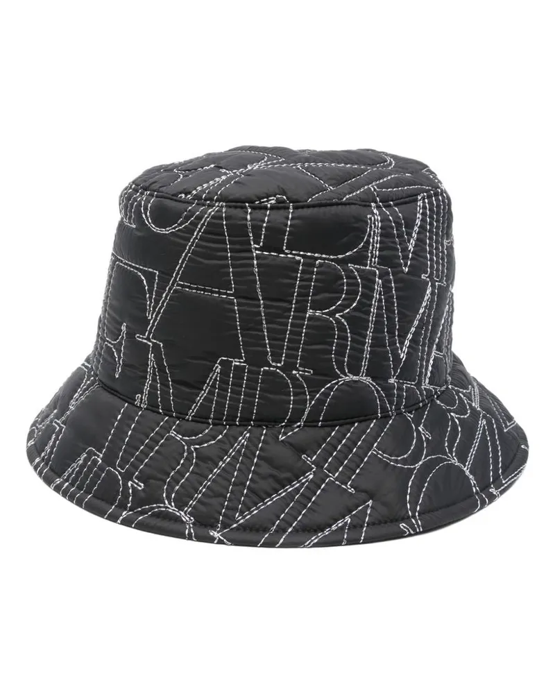 Emporio Armani Allover Logo Eimer Hut Black