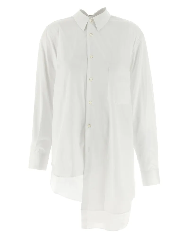 Comme des Garçons Asymmetrischen Saumhemd White