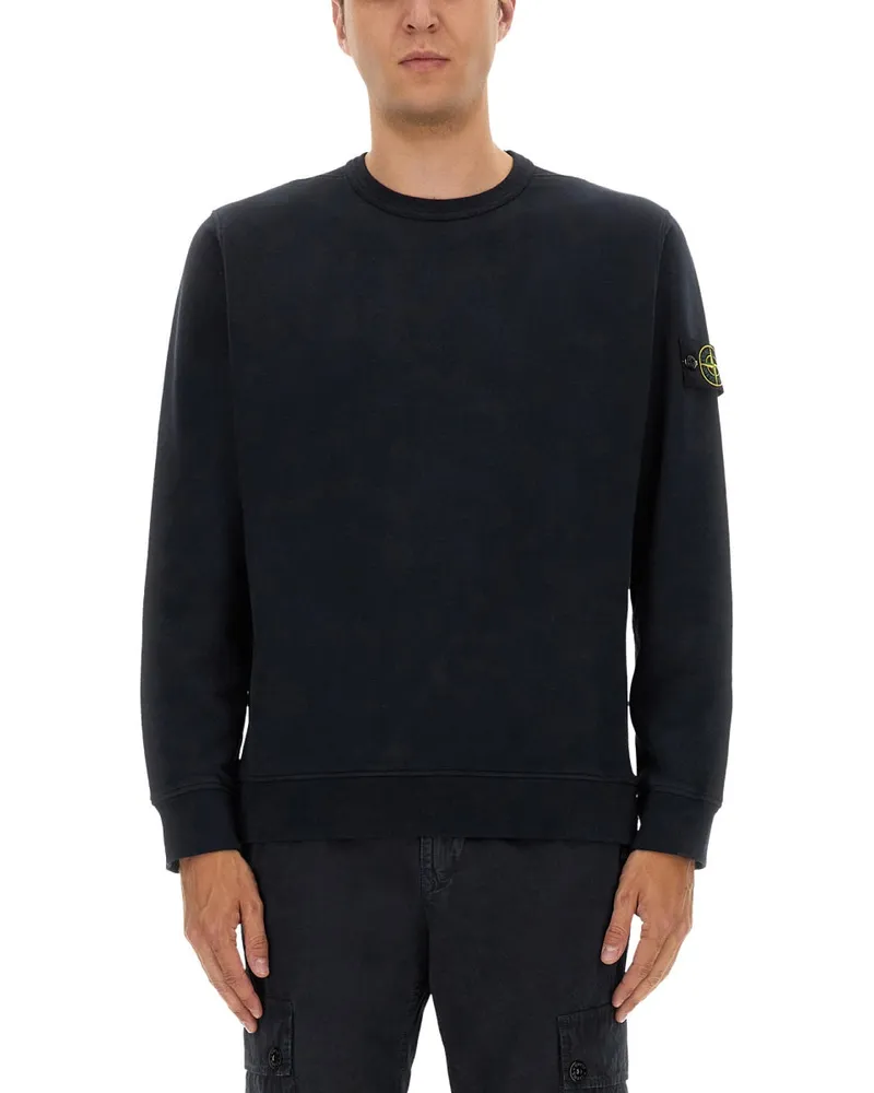 Stone Island Bio -Baumwoll -Sweatshirt Blue