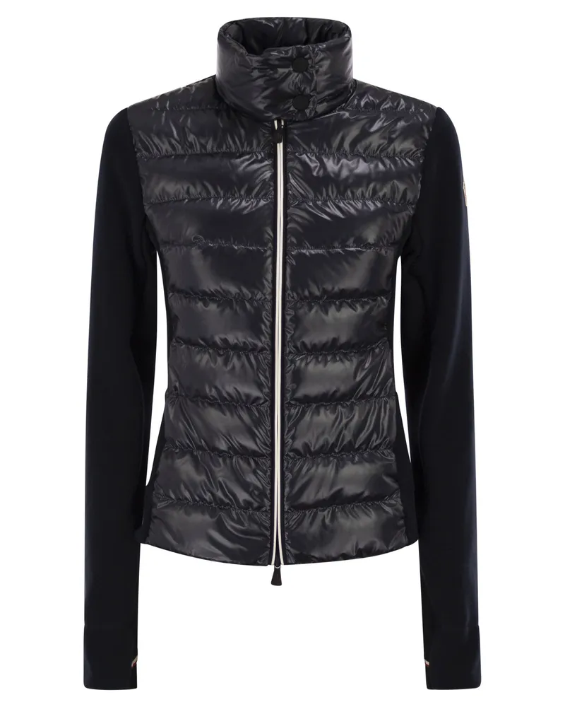 Moncler gepolstertes Sweatshirt mit Reißverschluss Navy