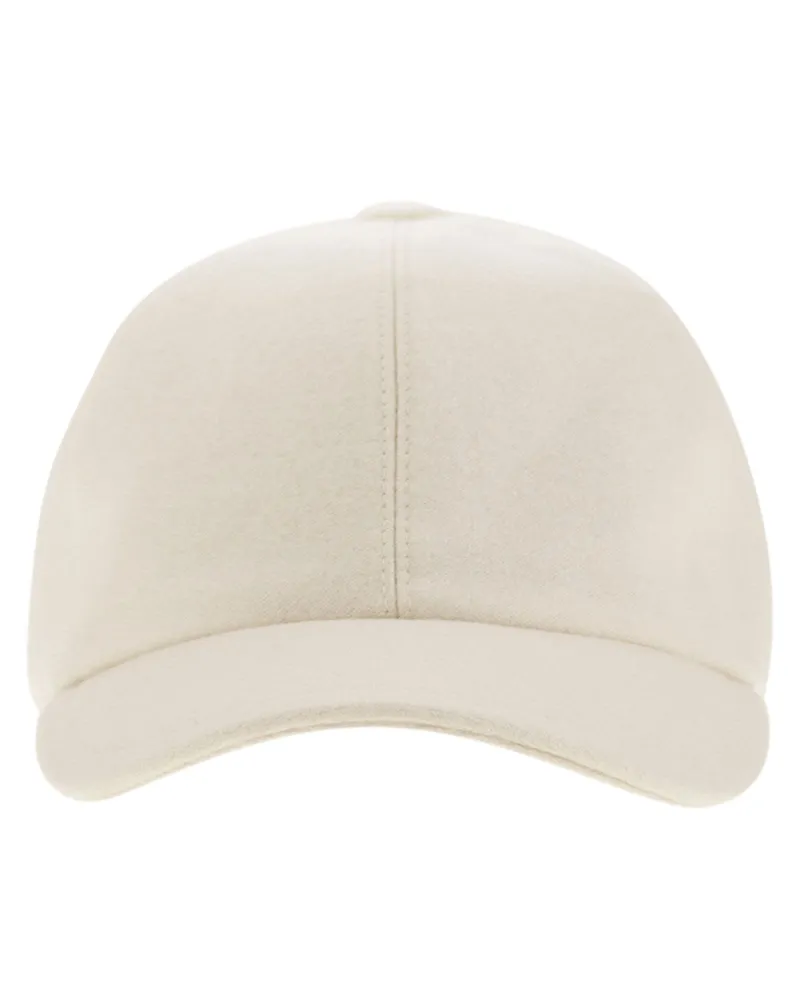 Fedeli Cashmere Baseball Cap White