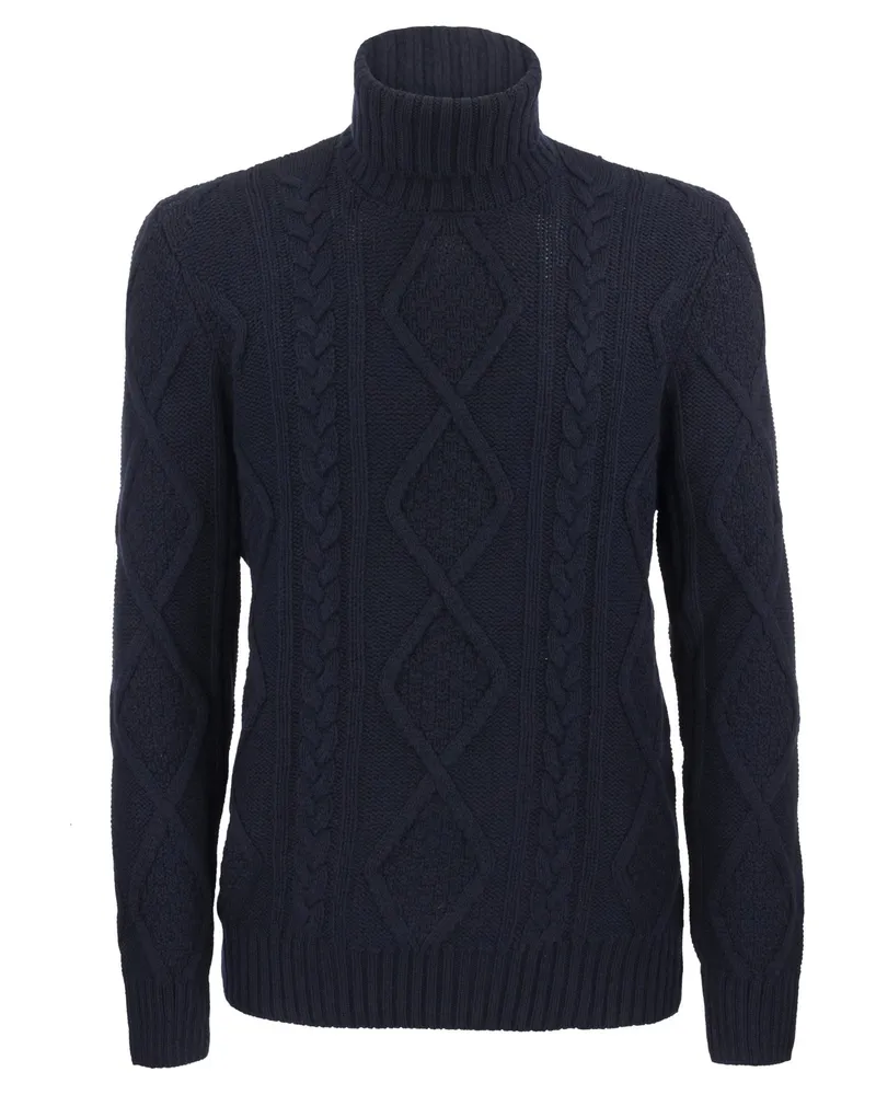 Tagliatore Wollschildkrötenpullover Jumper Blau