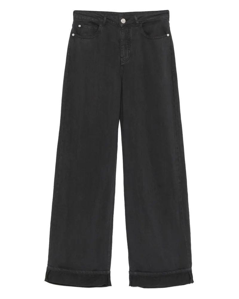Emporio Armani Leinenmischung Weitbeinjeans Blue