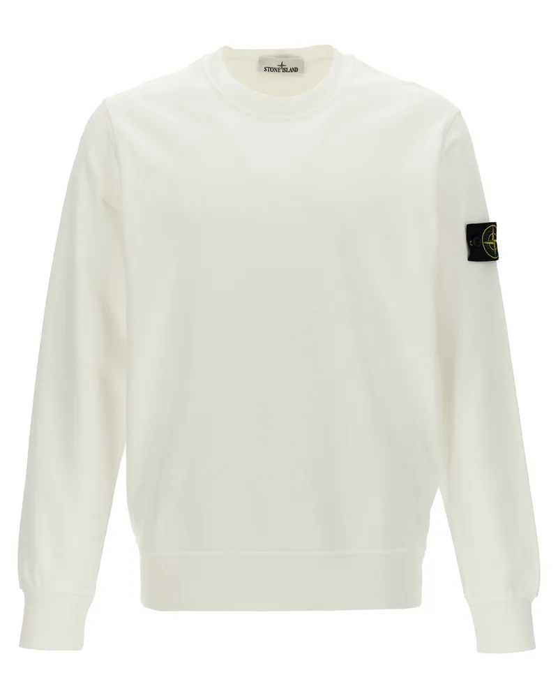 Stone Island Logo Abzeichen Sweatshirt White