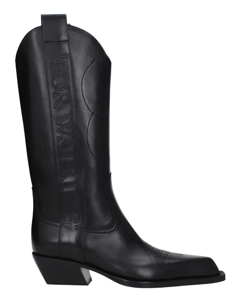 OFF-WHITE Off-weiße Stiefel Frauen Leder schwarz -
