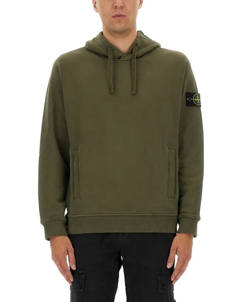 Stone Island Cotton Hoodie Green