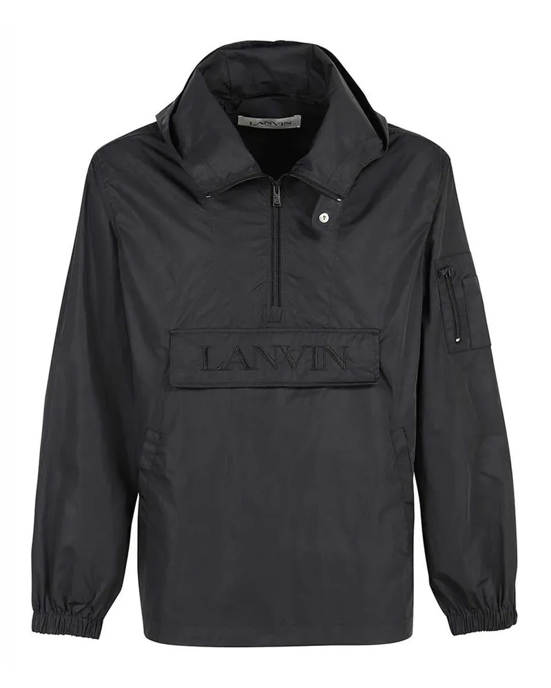 Lanvin Logo Kapuze -Windbrüche Schwarz